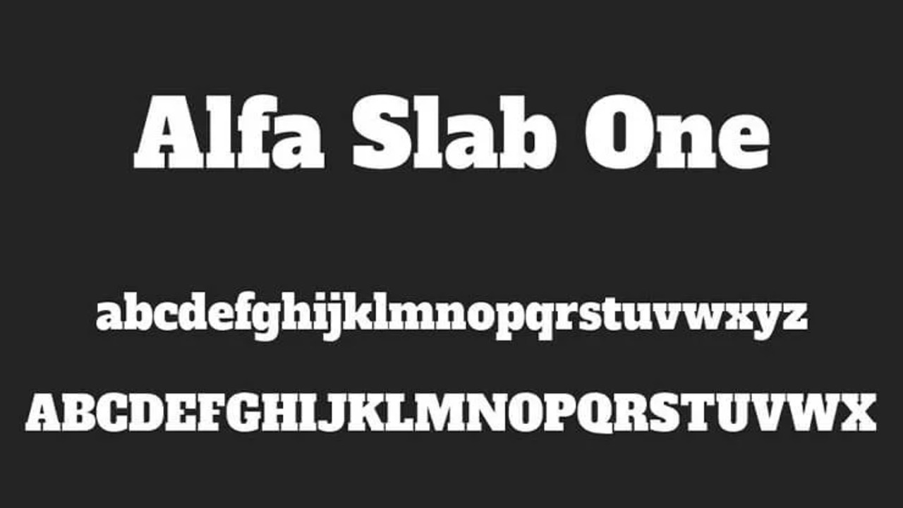 Category Of The Alfa Slab One Font