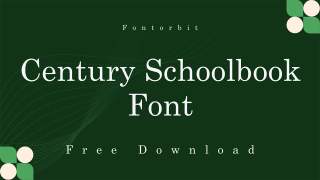 Century Schoolbook Font Free Download