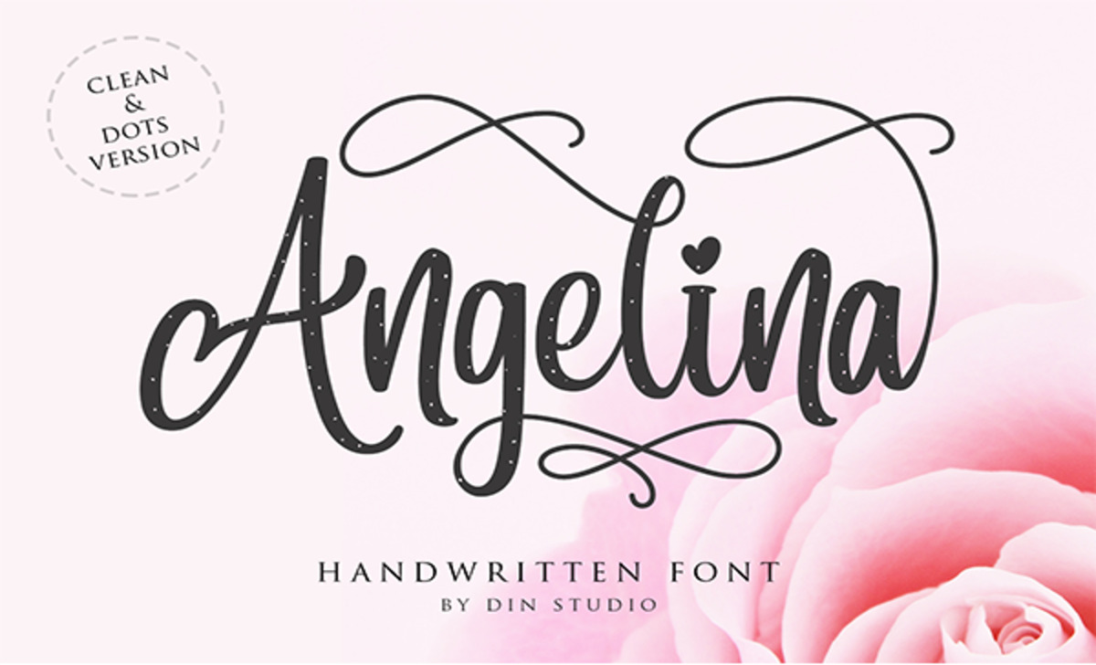 The Angelina Script Font Family Includes