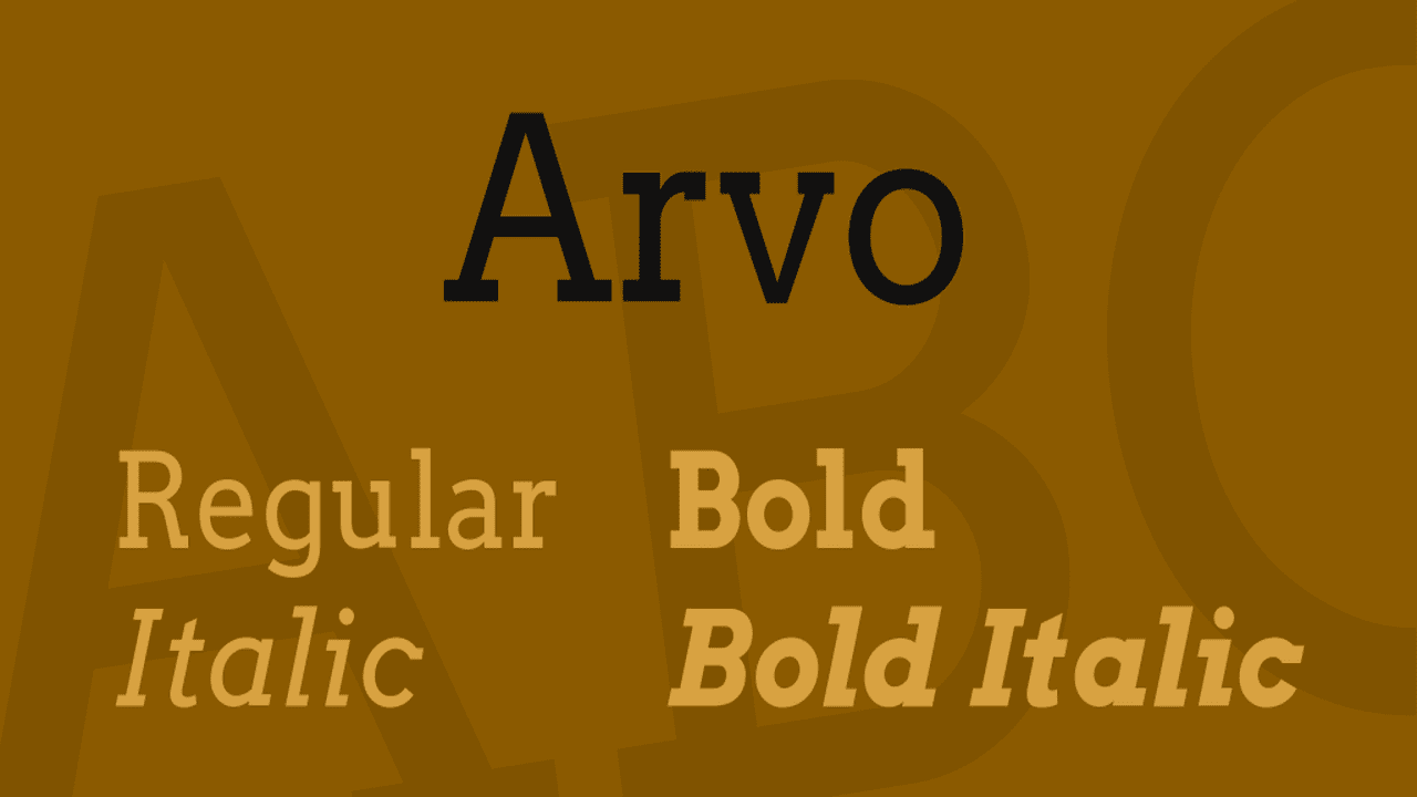 The Arvo Font Family Includes