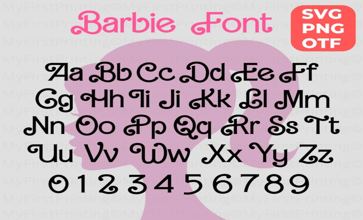 The Barbie Font Family Includes