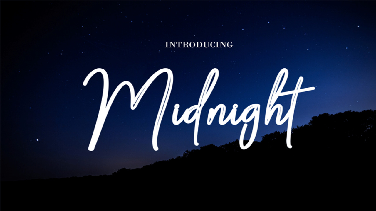 The Midnight Font Family Includes