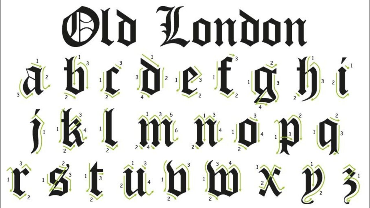 The Old London Font Family Includes