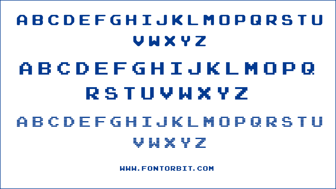 The Arcade Font Family Includes