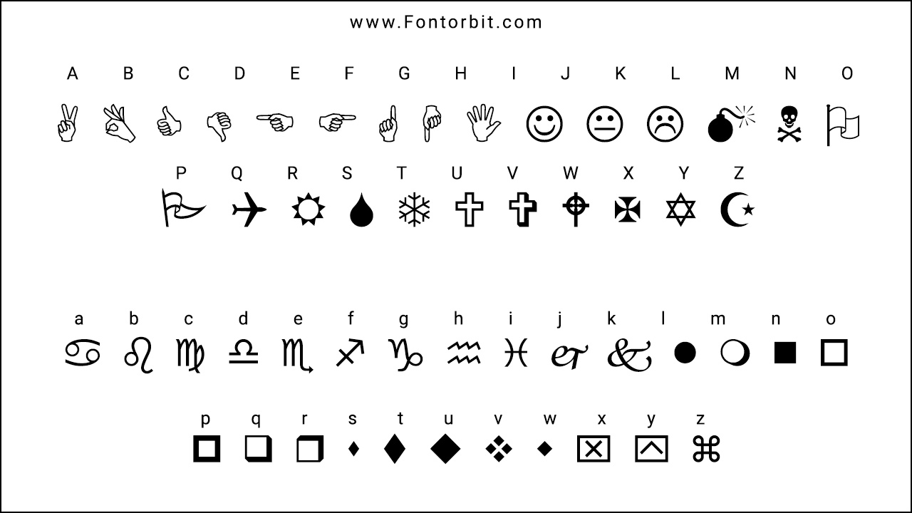 Wingdings Font Family Includes