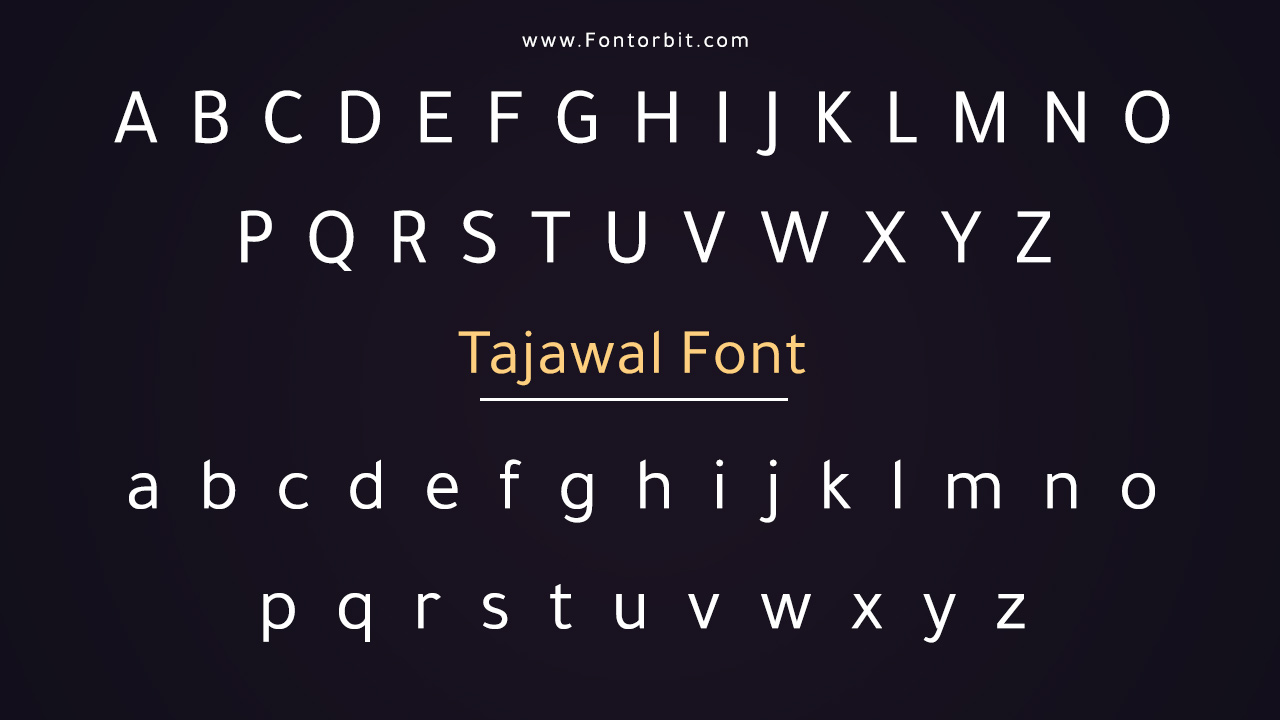 Tajawal Font Family Includes