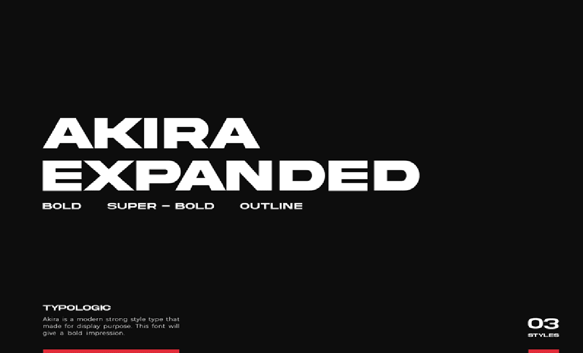 Type Of The Akira Expanded Font ( Font family)