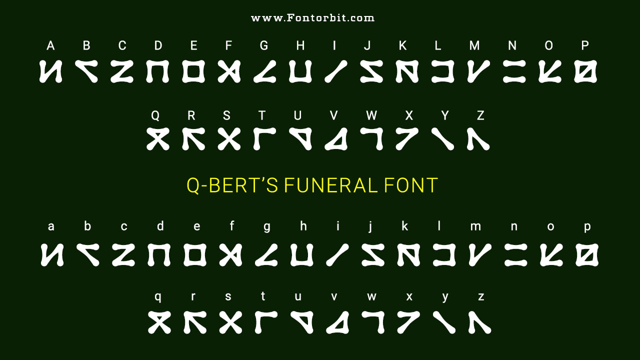 Q-Bert’s Funeral Font Family Includes
