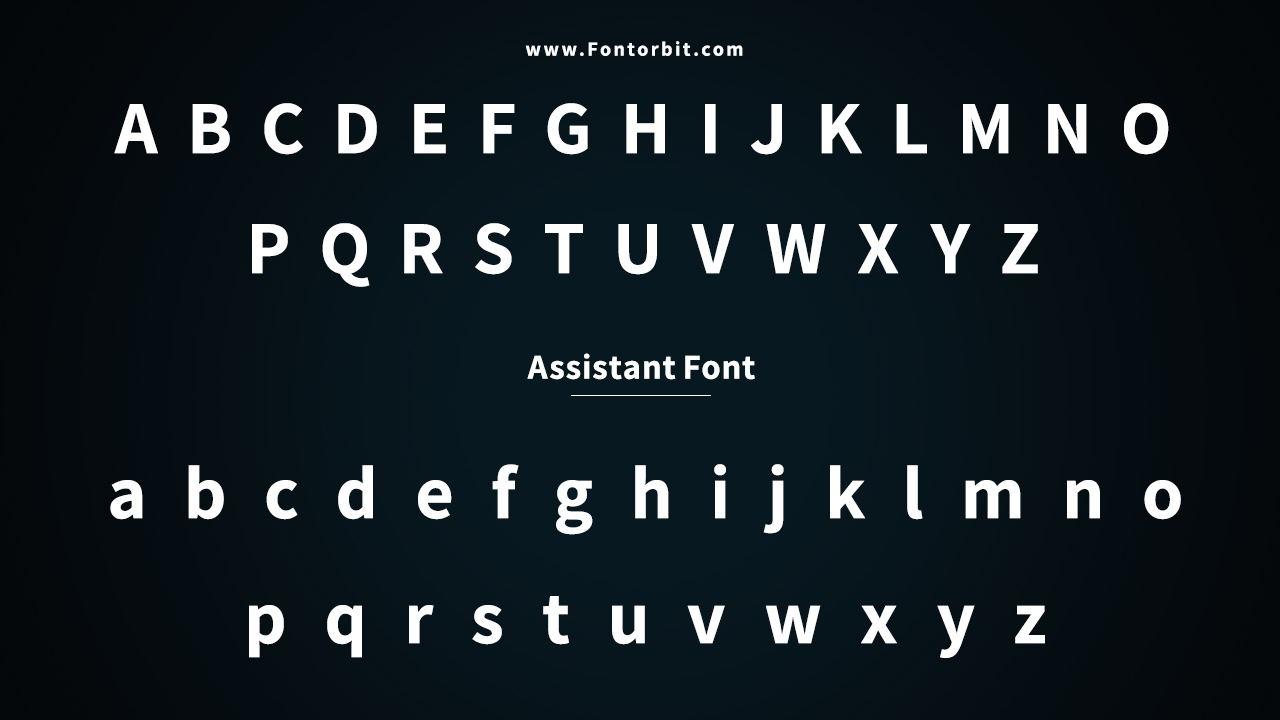 Assistant Font Family Includes