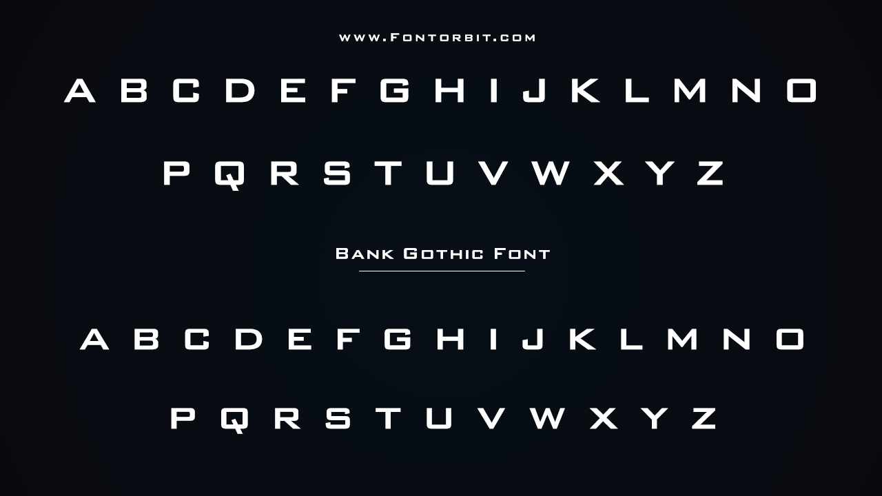 Bank Gothic Font Family Includes