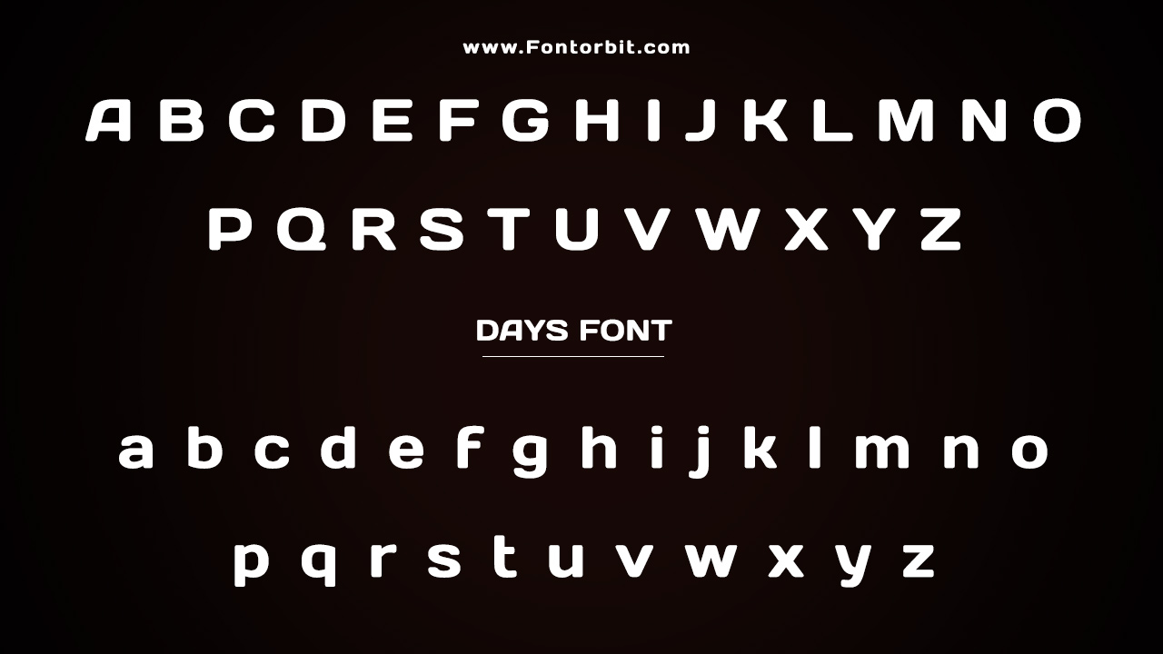 Days Font Family Includes