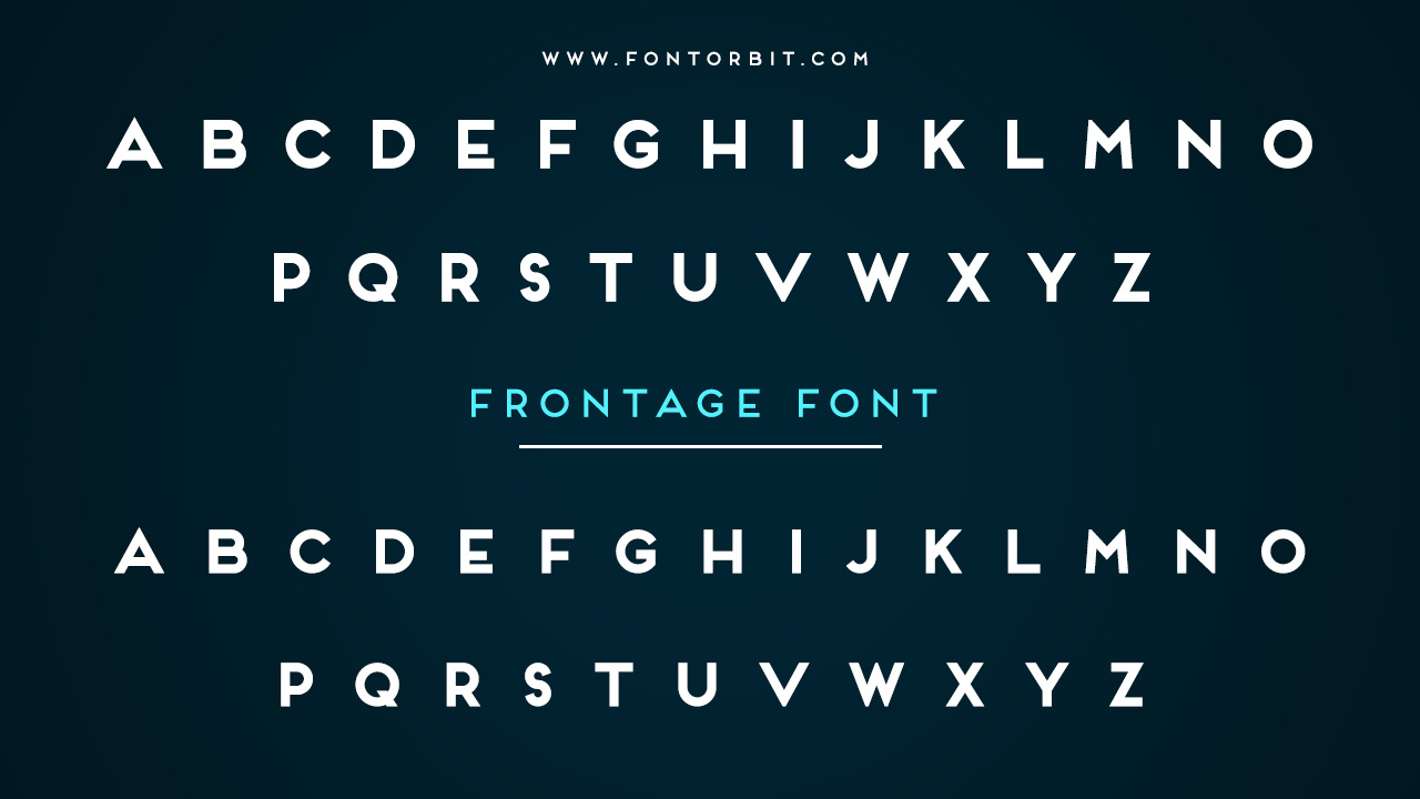 Frontage Font Family Includes
