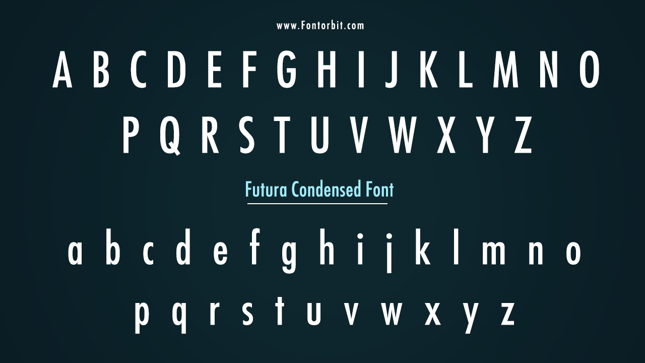 Futura Condensed Medium Font Family Includes