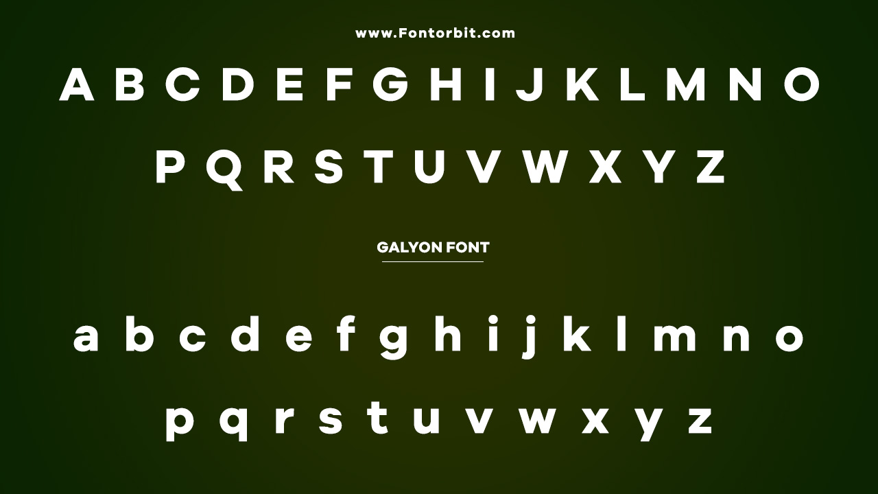 Galyon Font Family Includes