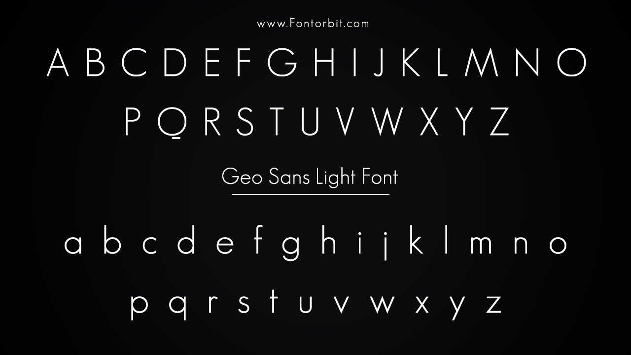 Geo Sans Light Font Family Includes