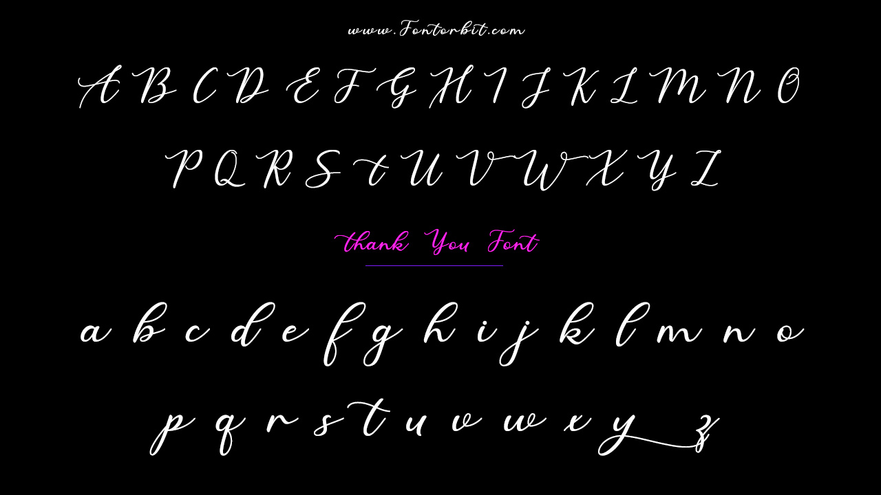 Thank You Font Family Includes
