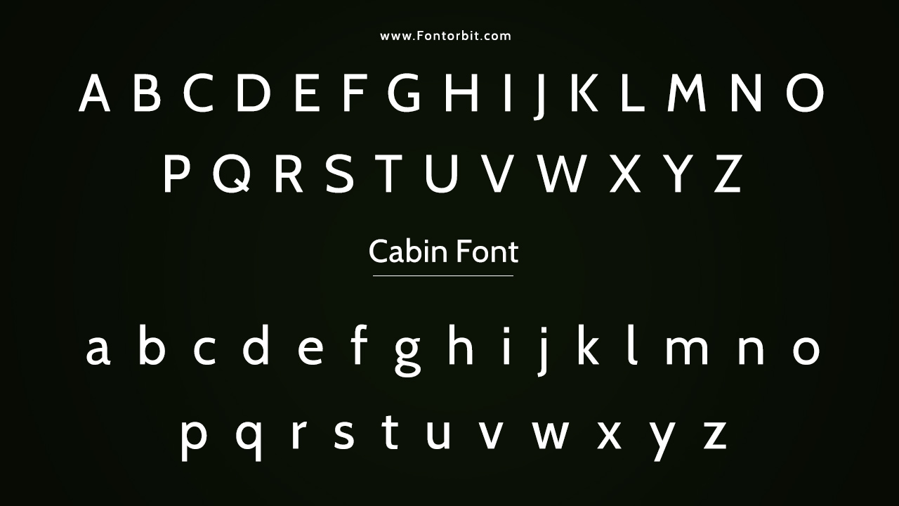 The Cabin Font Family Includes