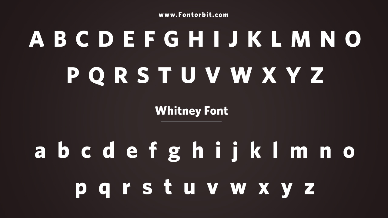 The Whitney font Family Includes