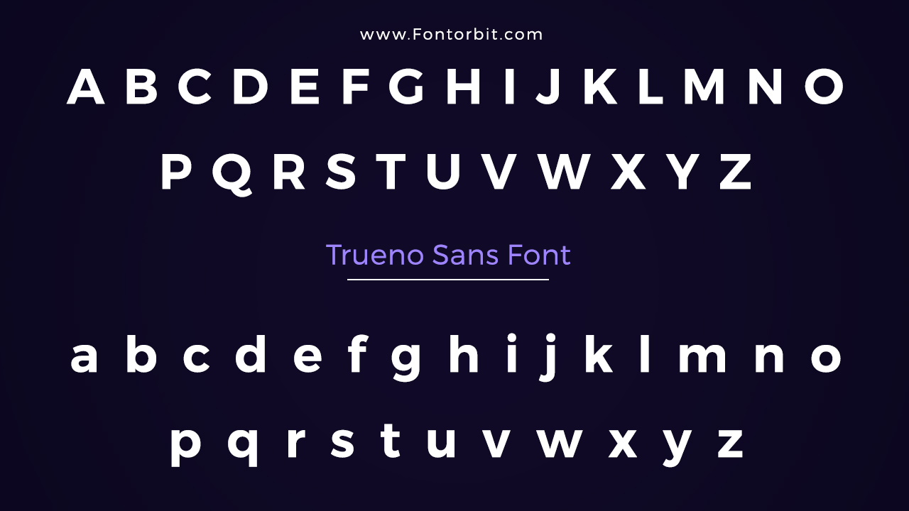 Trueno Sans Font Family Includes