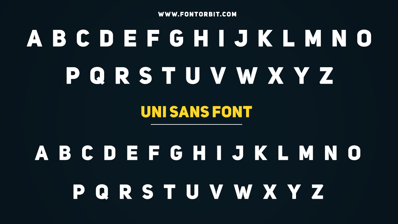Uni Sans Family Includes