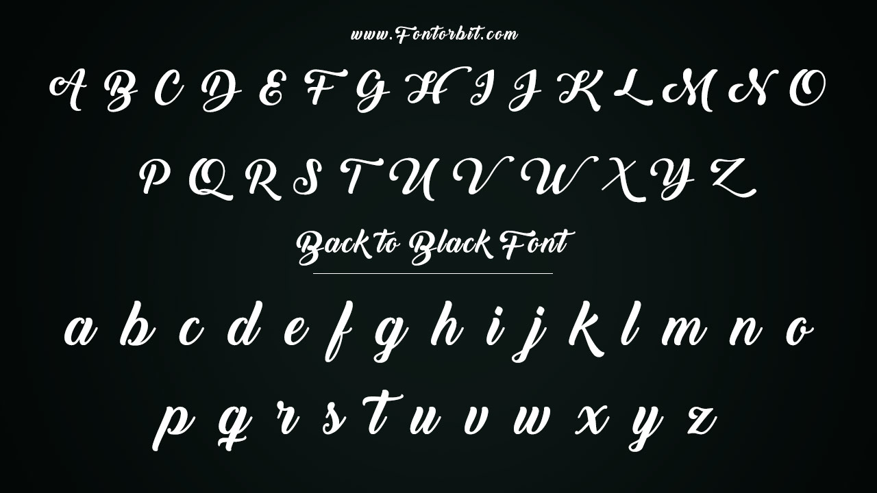 Back To Black Font Information