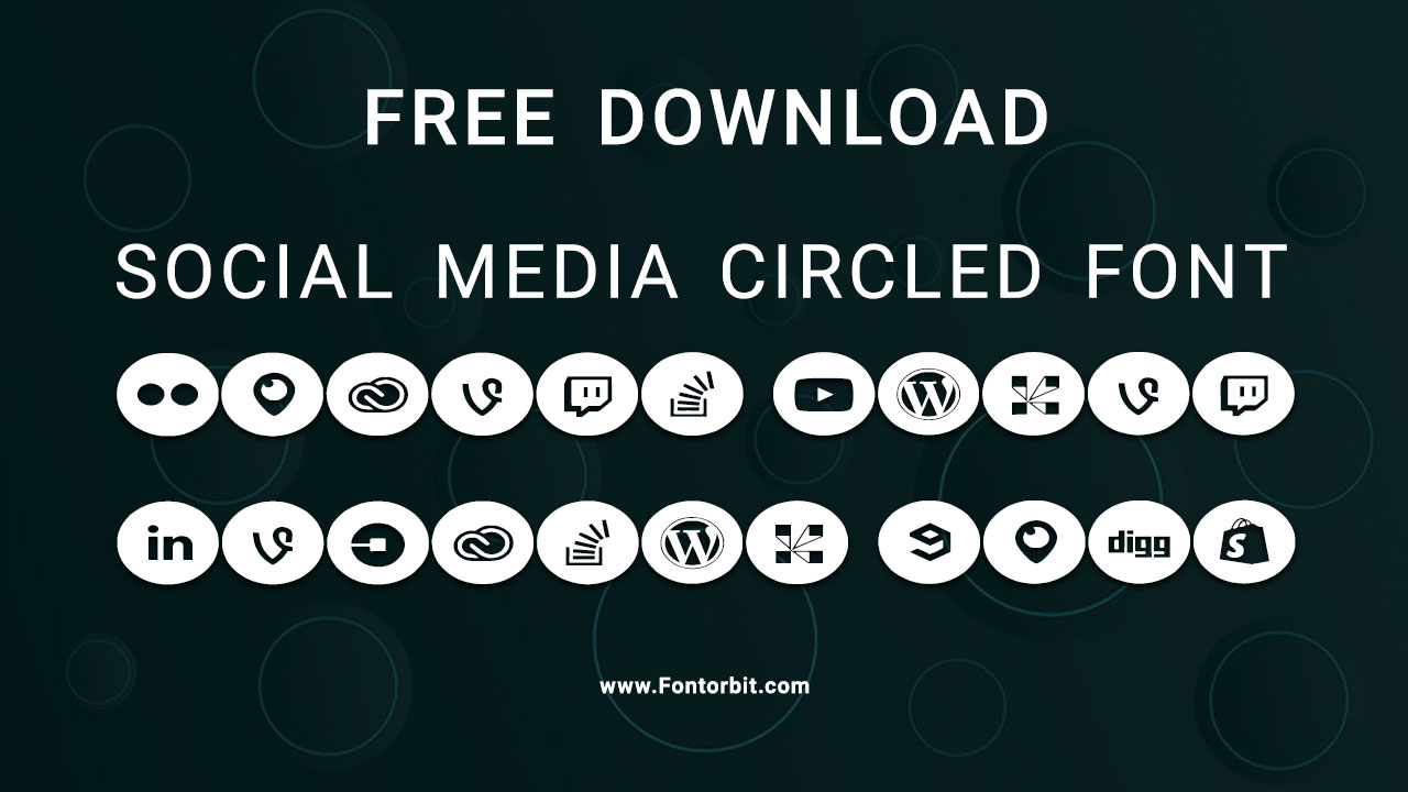 Social Media Circled Font