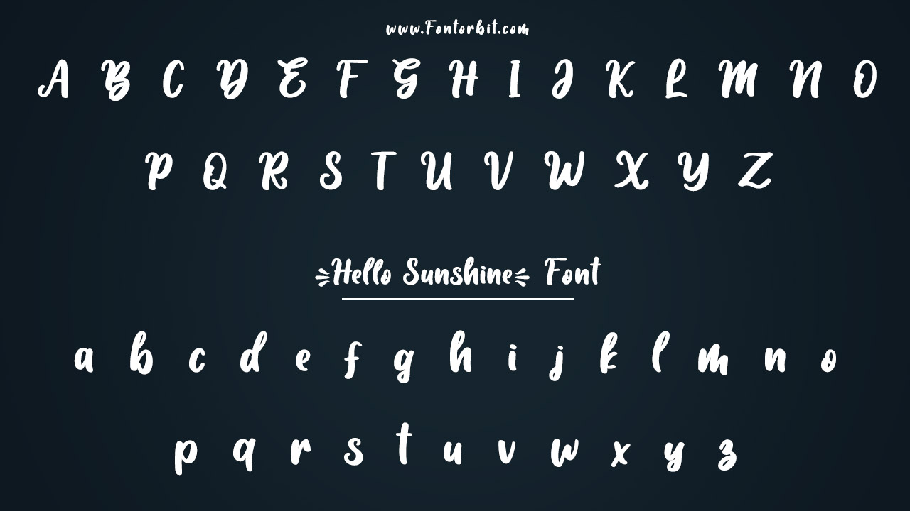 Hello Sunshine Font Family Includes