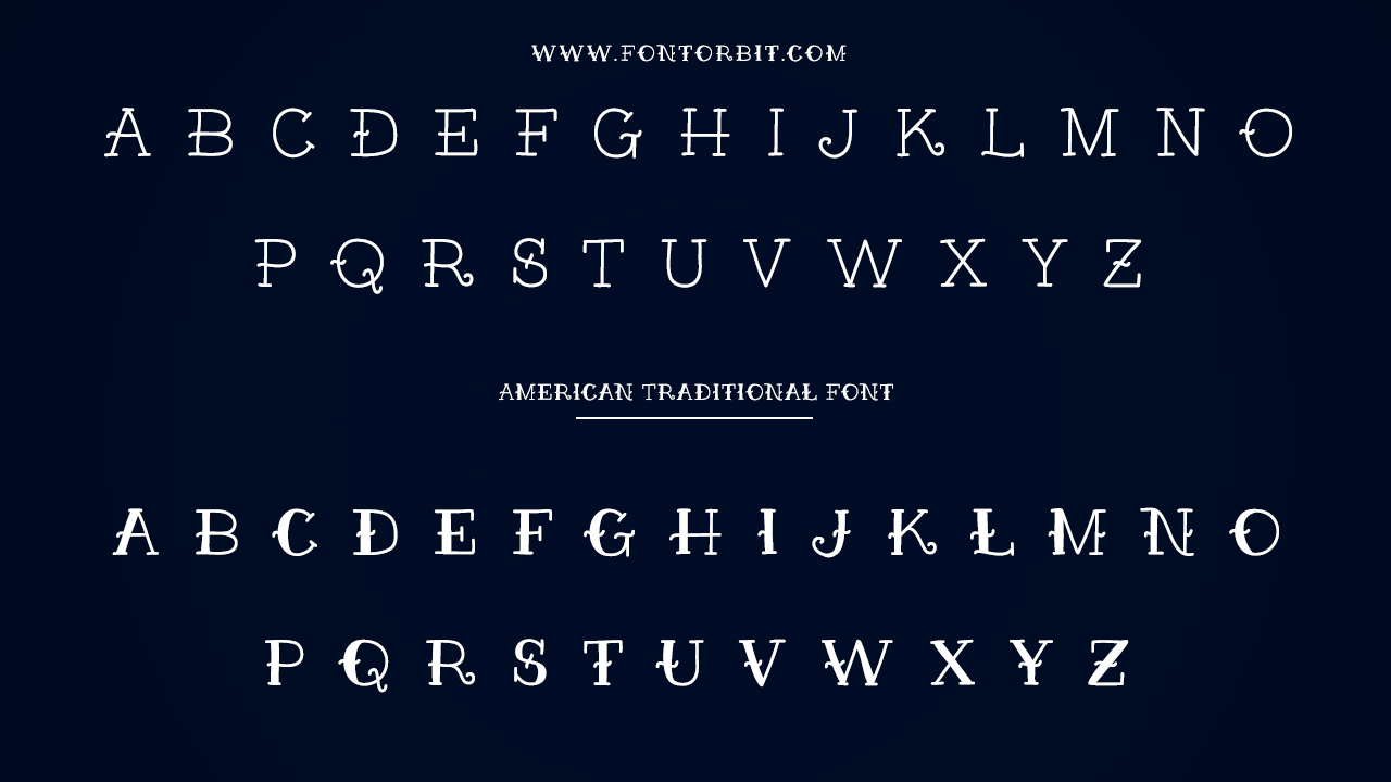 American Traditional Font Family Names
