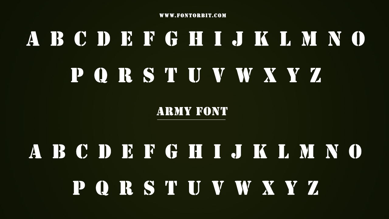 Army Font Family Includes