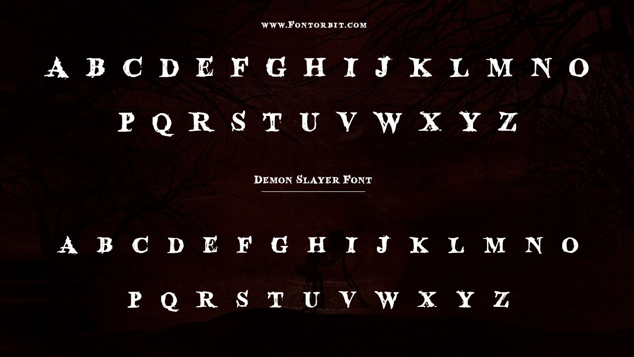 Types In The Demon Slayer Font Family