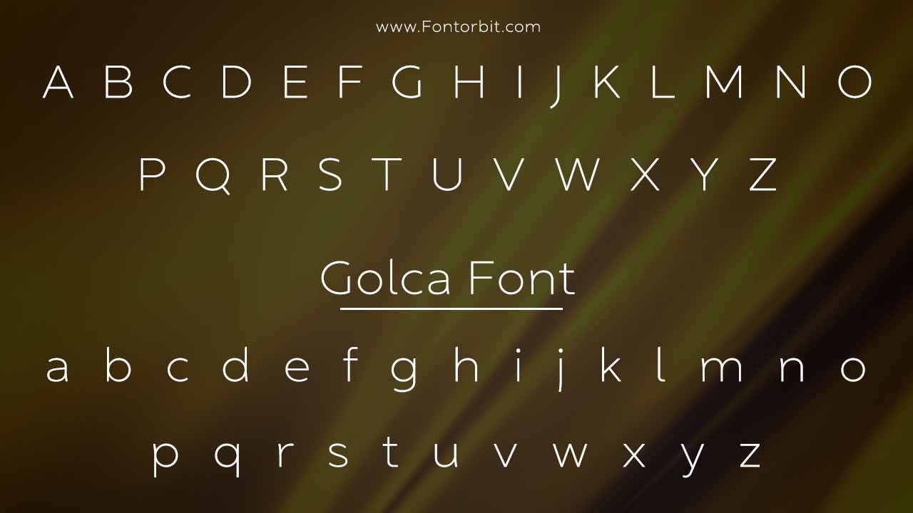 Golca Font Family Chart