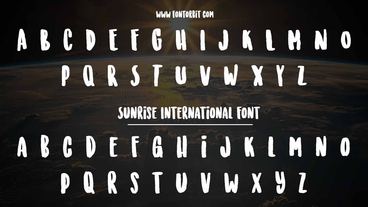 Sunrise International Font Family Includes