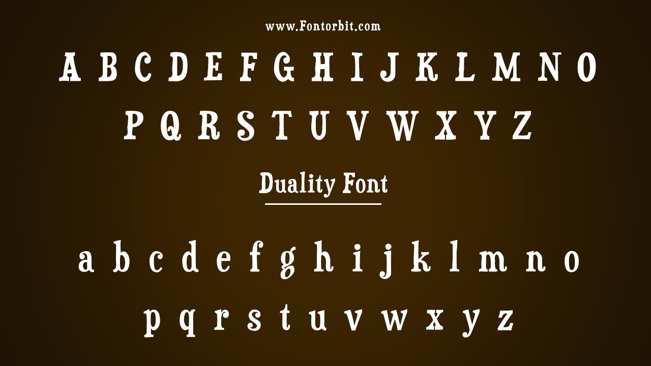 Type Of The Duality Font (Font Family)