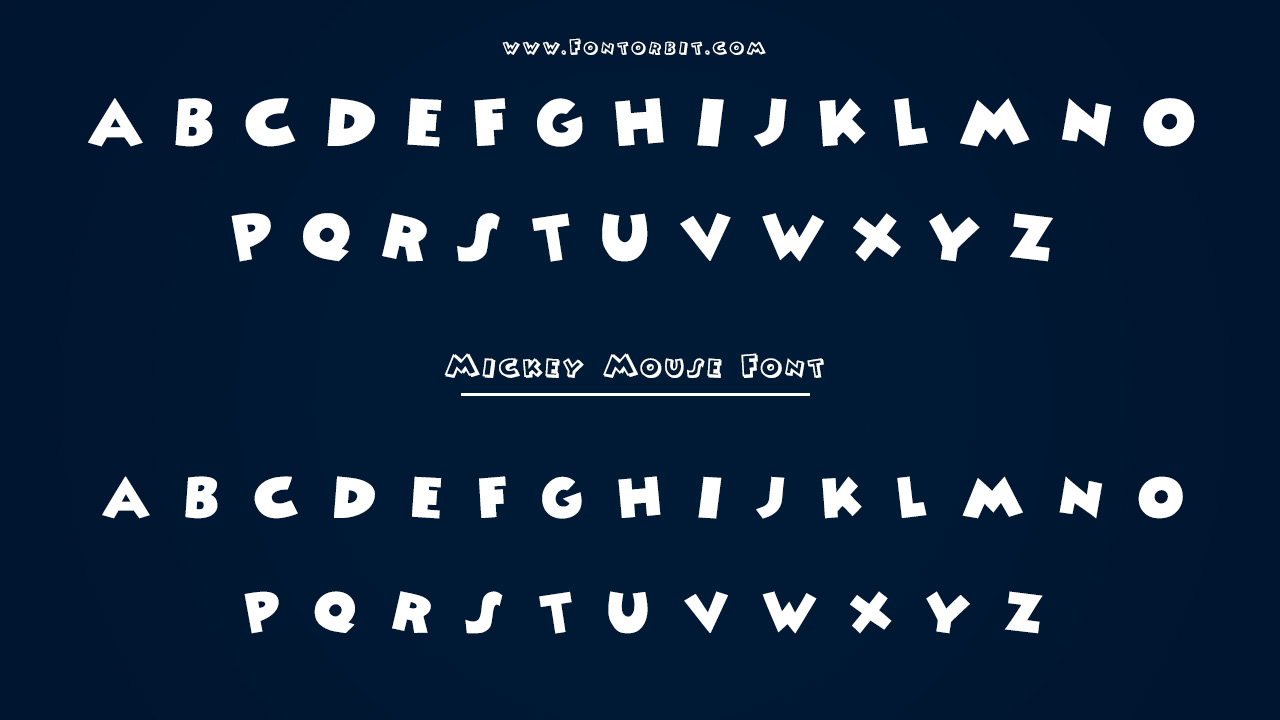 Type Of The Mickey Mouse Font (Font Family)