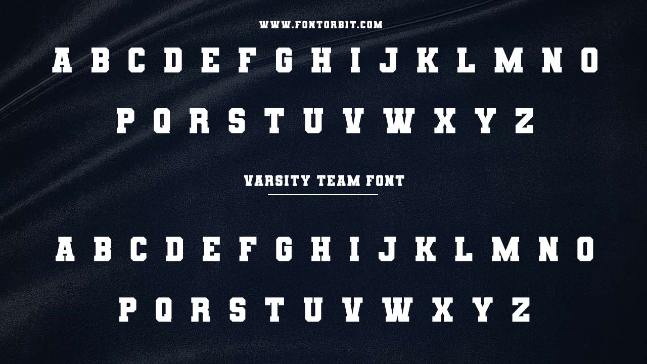 Type Of The Varsity Team Font (Font Family)