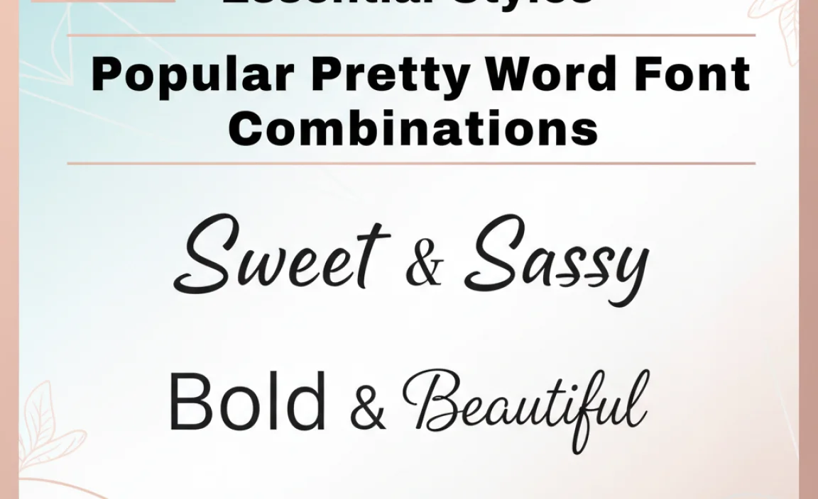 Popular Pretty Word Font Combinations
