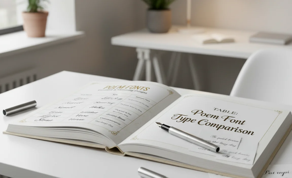Table: Poem Font Type Comparison